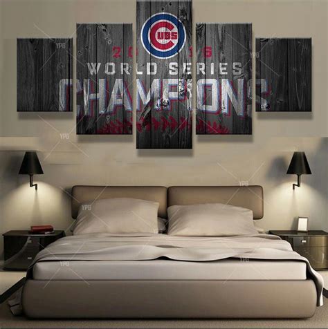 World Series Champions Chicago Cubs Baseball – 5 Panel Canvas Art Wall Decor – Canvas Storm