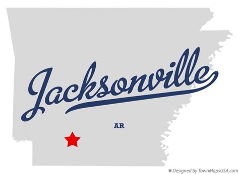 Map of Jacksonville, Nevada County, AR, Arkansas