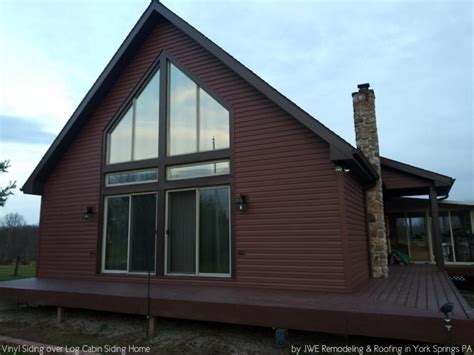 Log Cabin Remodel Vinyl Siding Install York Springs PA | JWE Remodeling