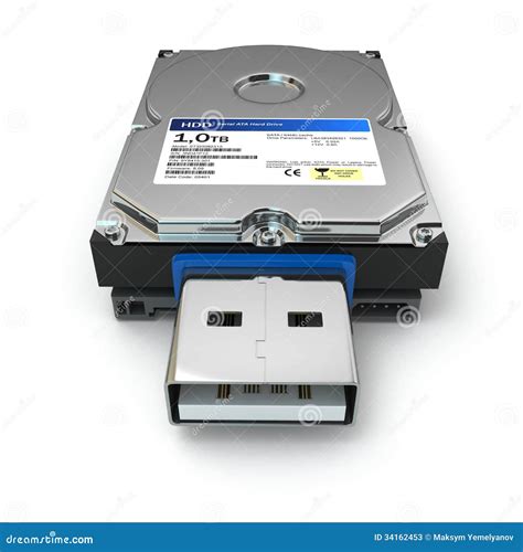 Usb File Back Up External Hard Drive. Stock Illustration - Illustration of metal, information ...