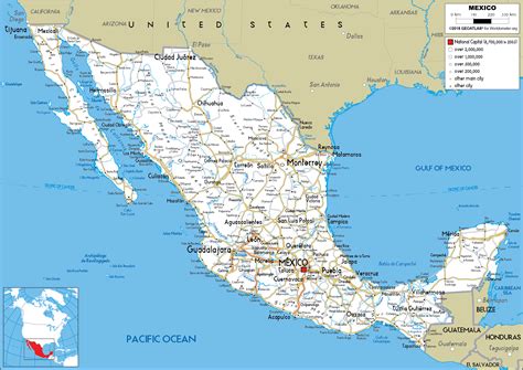 Mexico Map (Road) - Worldometer