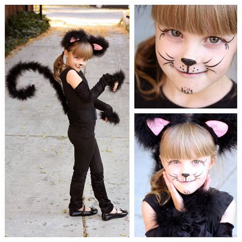 Simple cat face paint | Cat girl costume, Cat costume kids, Cat halloween costume