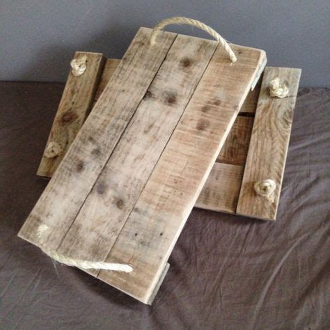 Rustic reclaimed wooden serving tray with jute rope handles | Wooden ...