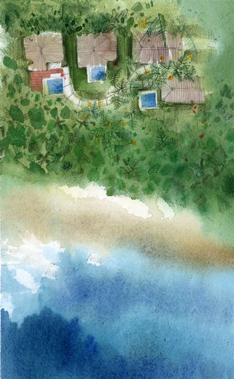 Map watercolor resort on Behance