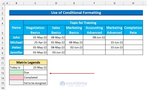 Excel Training Matrix Template