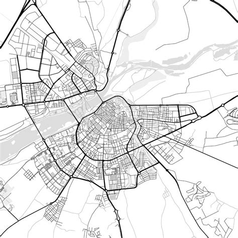 Downtown map of Badajoz, Spain - HEBSTREITS Sketches | Downtown, Map, City map