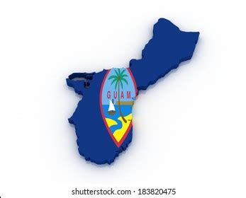 3d Guam Administrative Map Flag Stock Illustration 183820397 | Shutterstock