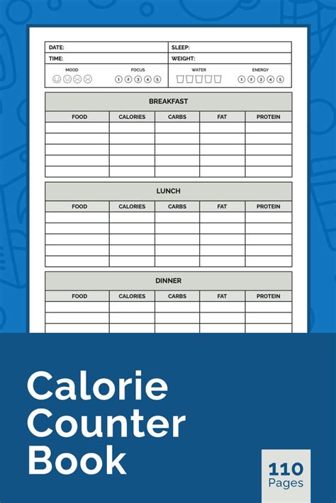 Calorie Counter Book: Track your Weight Loss with this Daily Calorie Counter Journal, 110 Pages ...