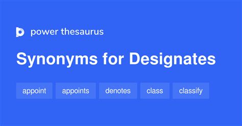 Designates synonyms - 554 Words and Phrases for Designates