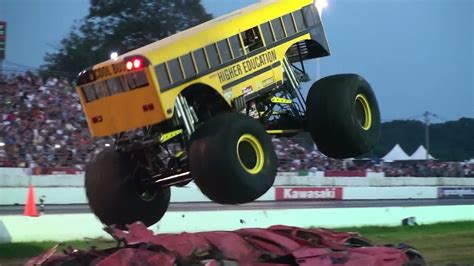 School Bus Monster Truck racing Iron Outlaw - YouTube