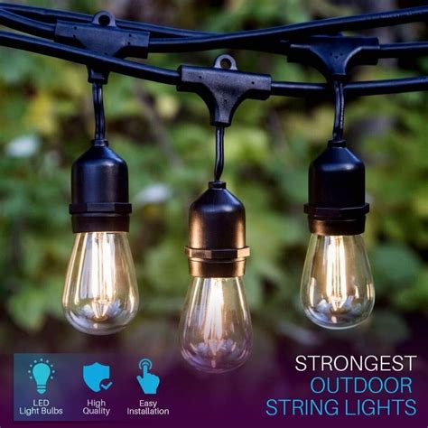 IP65 17M 24 Bulbs S14 String Lights Waterproof E27 LED Retro Edison Filament Bulb Outdoor Garden ...