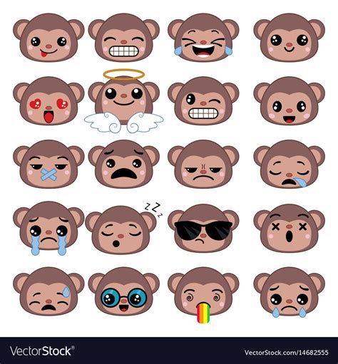 Cute emoticons set Royalty Free Vector Image - VectorStock