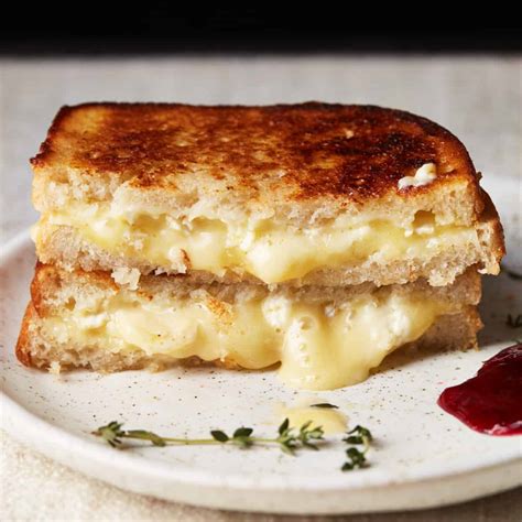 Gourmet and Fancy Grilled Cheese Sandwich w Brie & Cheddar