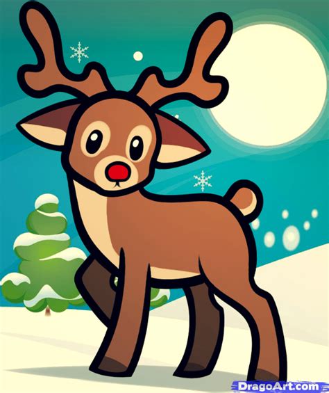 How To Draw A Reindeer For Kids, Easy Tutorial, 6 Steps - Toons Mag