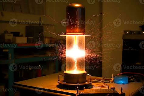 Tesla coil experiment. 23378565 Stock Photo at Vecteezy