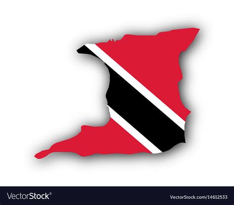 Map and flag of trinidad and tobago Royalty Free Vector