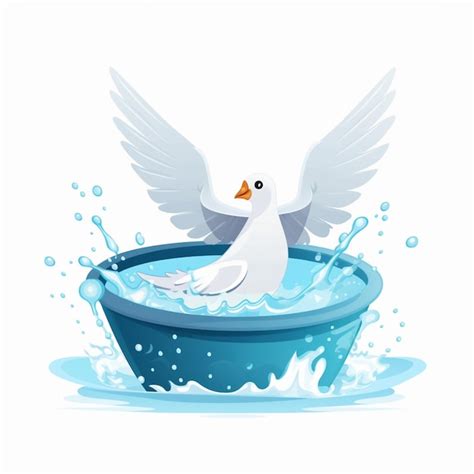 Premium Photo | Cartoon baptismal water and dove symbolizing the Holy Spirit in Christian baptism