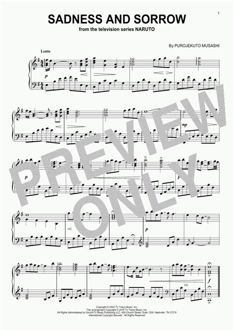 Sadness And Sorrow Piano Sheet Music | OnlinePianist