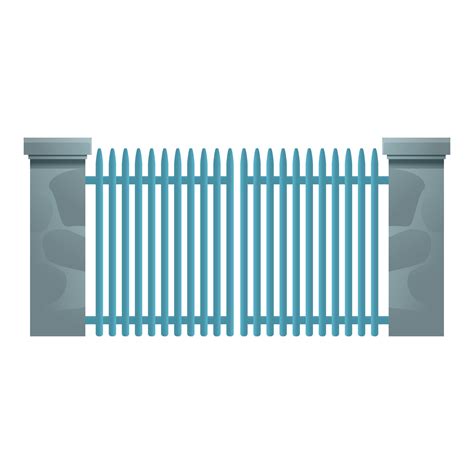 Metal gate entrance icon, cartoon style 14226716 Vector Art at Vecteezy