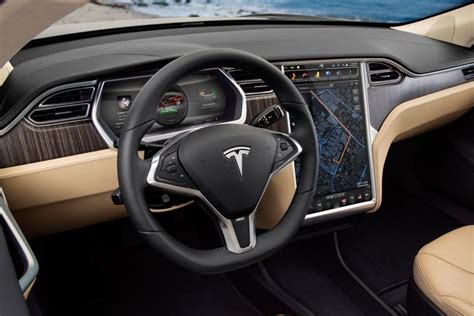 Model S Interior, Tan with Obeche Wood Matte Décor | Tesla model s, Tesla interior, Tesla model