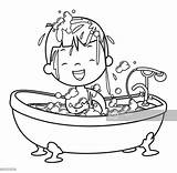 Take A Bath Coloring Page sketch template