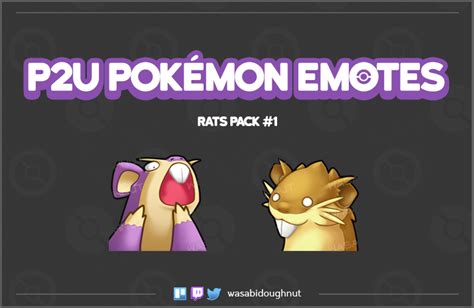 Pokémon P2U Twitch/Discord Emotes - Rats Pack #1 - WasabiDoughnut's Ko ...