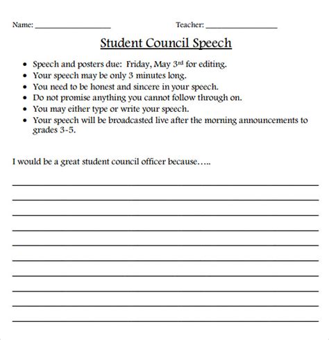 Sample Student Council Speech Examples - 8+ Free Documents in PDF