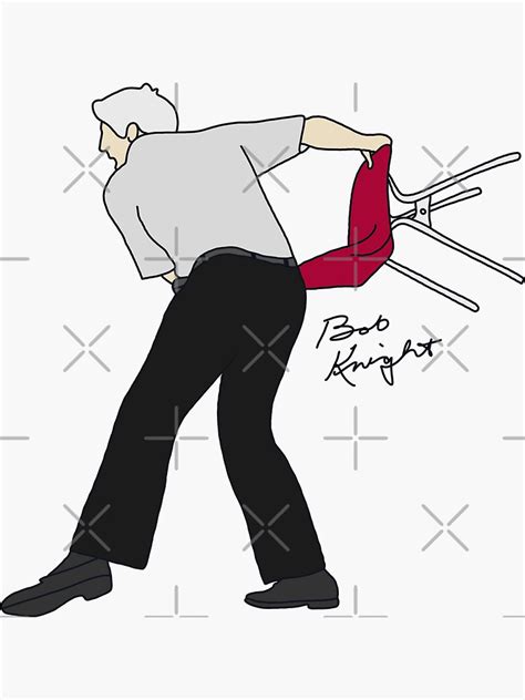 "bob knight with his chair" Sticker for Sale by Dianas-Designs | Redbubble