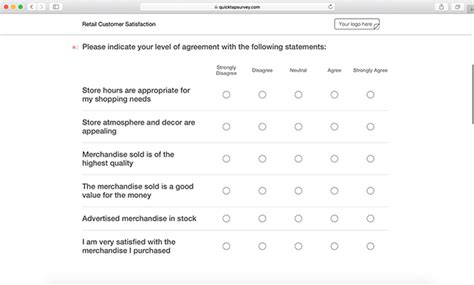 Retail Customer Satisfaction Survey Template | QuickTapSurvey