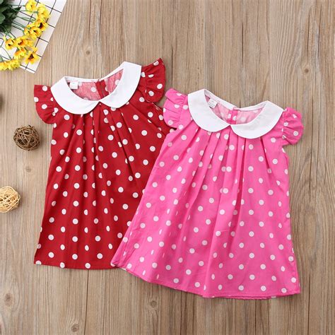 2018 Kids Baby Girls Polka Dot Summer Dresses Toddler Princess Sundress Cute Summer Outfit ...