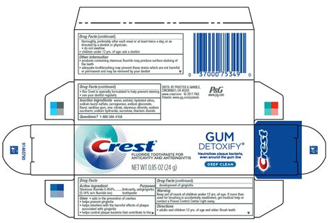 DailyMed - CREST GUM DETOXIFY- stannous fluoride paste, dentifrice