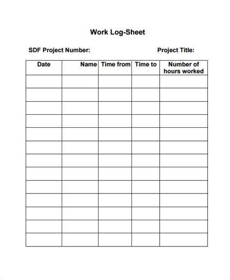 Work Log Template - 20+ Free Word, Excel, PDF Documents Download ...