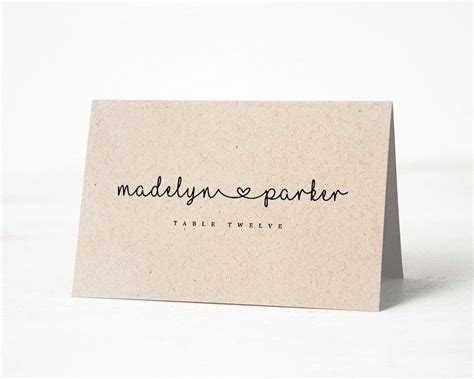 Wedding Name Cards Template | Stcharleschill Template