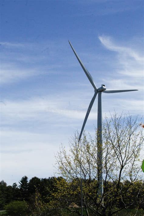 Giant wind turbine, energy stock photo. Image of prairie - 271907884