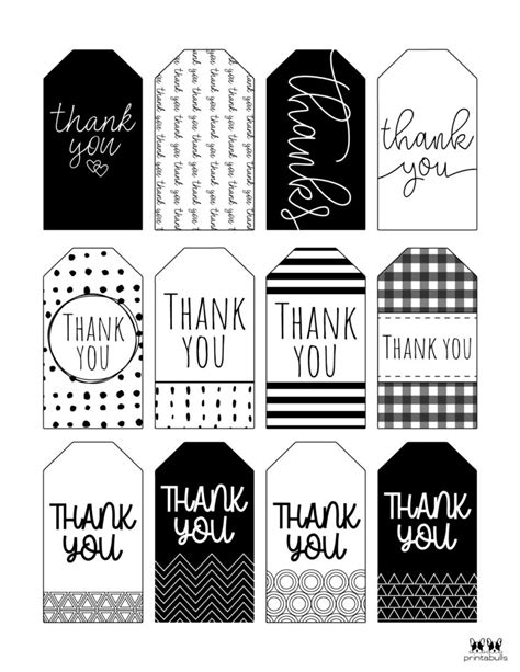 Free Printable Thank You Tags - 300 Tags - PrintaBulk