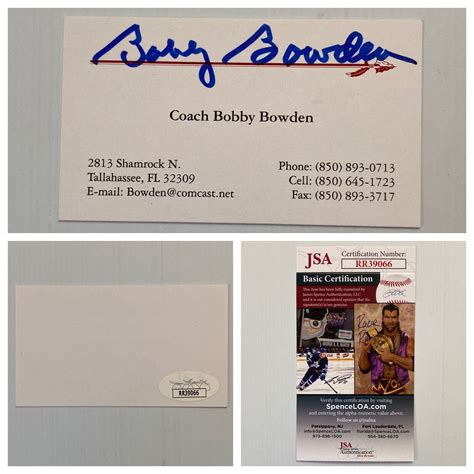 Florida State Coach Bobby Bowden Signed Autograph Business Card ...