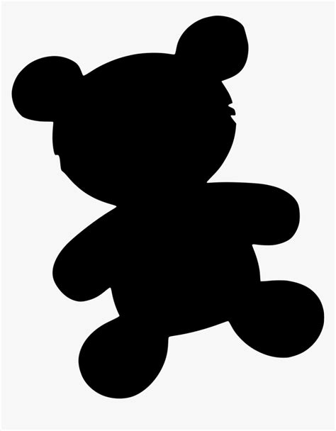 Teddy Bear Vector Silhouette, HD Png Download - kindpng