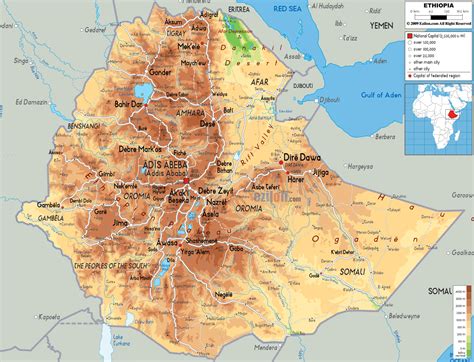 Äthiopien Karte Städte