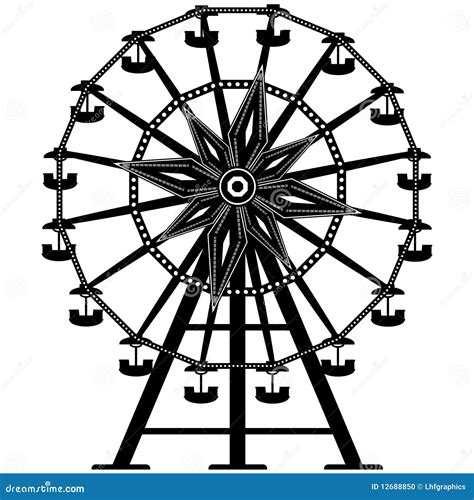 Detailed Ferris Wheel In Silhouette Stock Photo - Image: 12688850