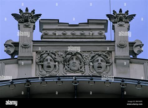 Latvia,Riga ,Art Nouveau Buildings Stock Photo - Alamy