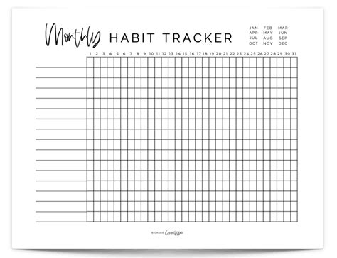 Daily Habit Tracker Free Printables