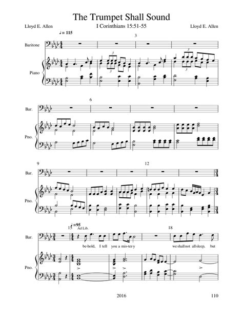 The Trumpet Shall Sound Sheet music for Piano, Baritone (Solo) | Musescore.com