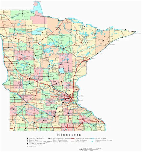 Minnesota County Map with Roads – secretmuseum