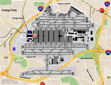 Map Atlanta International Airport | Map of Atlantic Ocean Area