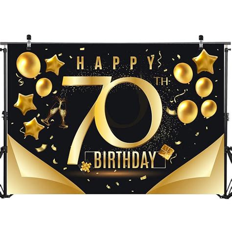 Buy Happy 70th Birthday Backdrop for Men Women | 70 Birthday Backdrop Background Banner 70th ...