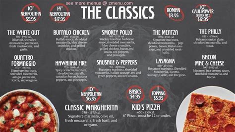 Menu at 1000 Degrees Pizza Salad Wings pizzeria, Vero Beach