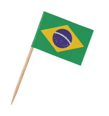 Small Paper Brazilian Flag On Wooden Stick Banner, Stick, White ...