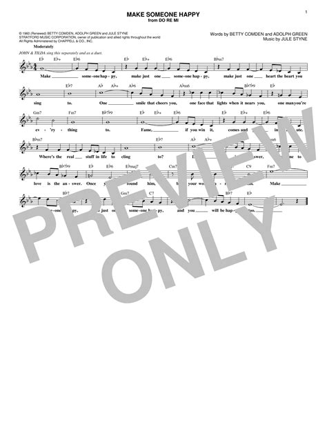 Adolph Green 'Make Someone Happy' Sheet Music and Printable PDF Music ...