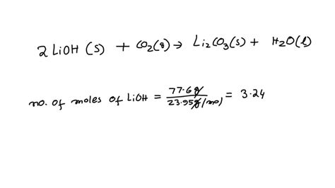 SOLVED: Consider the following unbalanced chemical equation. LiOH(s ...