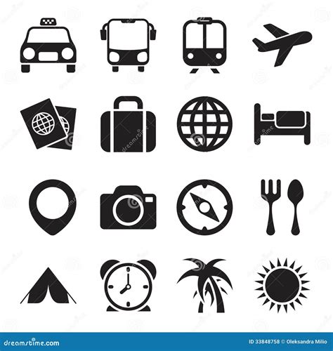 Travel Icons stock vector. Illustration of airplane, transport - 33848758